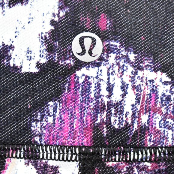 Lululemon Wunder Under Crop III Legging Size 6 Kara Blossom Yoga Black Pink - Picture 10 of 11